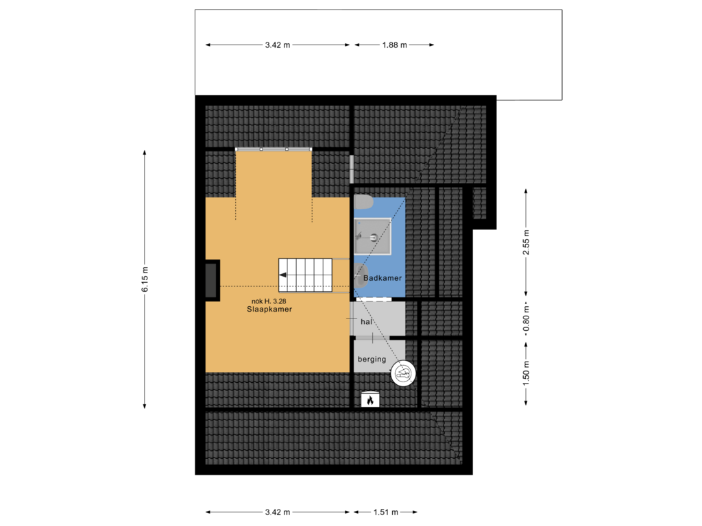 Bekijk plattegrond van 2de verdieping van Frans van Mierislaan 16