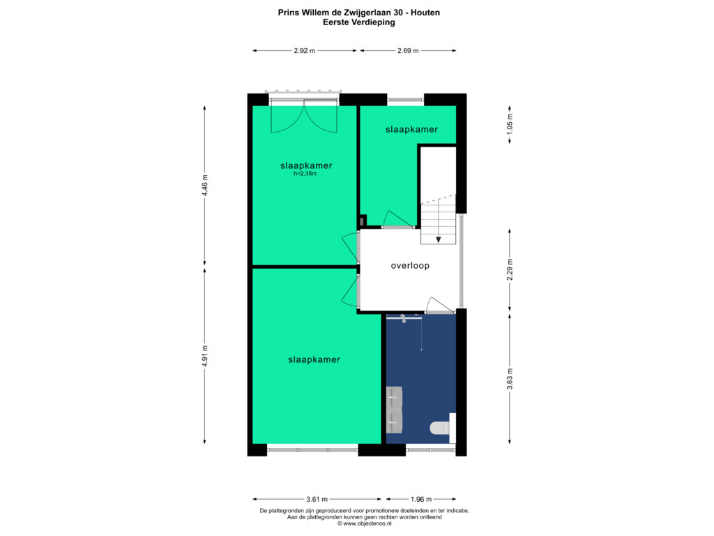 Bekijk plattegrond van EERSTE VERDIEPING van Prins Willem de Zwijgerlaan 30