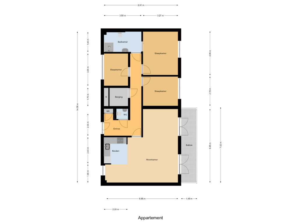 Bekijk plattegrond van Appartement van Nijmeegsestraat 31-G