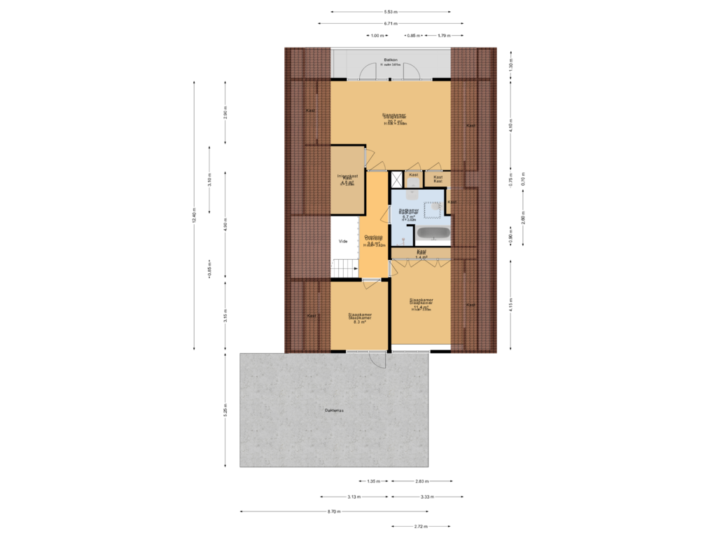 Bekijk plattegrond van 1e verdieping van Miedloane 1