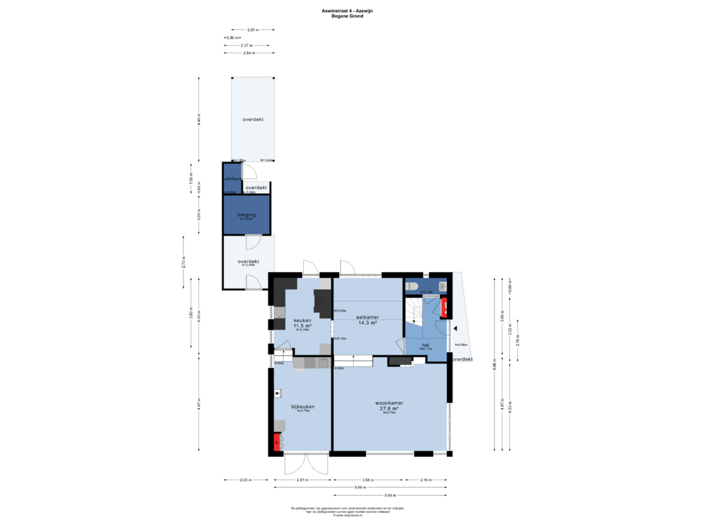 Bekijk plattegrond van BEGANE GROND van Aswinstraat 4