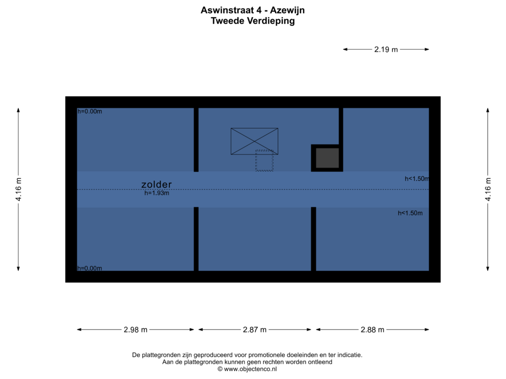 Bekijk plattegrond van TWEEDE VERDIEPING van Aswinstraat 4