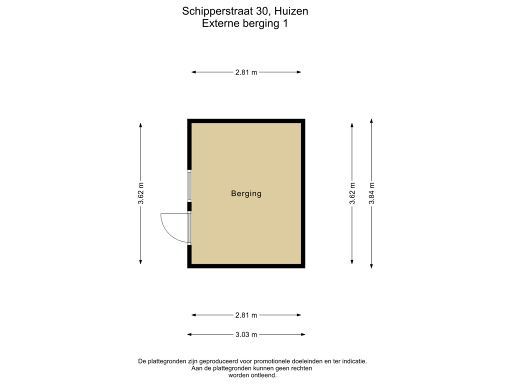 Bekijk plattegrond van Externe berging 1 van Schipperstraat 30