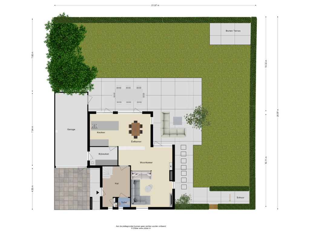 Bekijk plattegrond van Begane Grond _Tuin van Boviersdaal 17