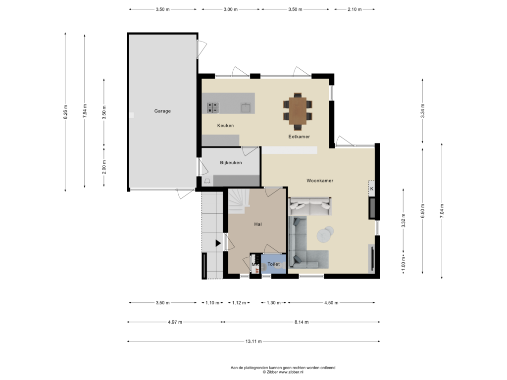 Bekijk plattegrond van Begane Grond van Boviersdaal 17