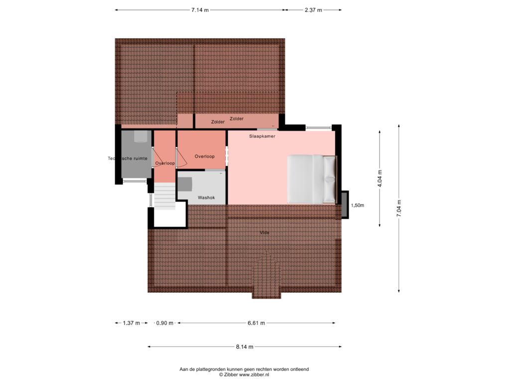 Bekijk plattegrond van Zolder van Boviersdaal 17