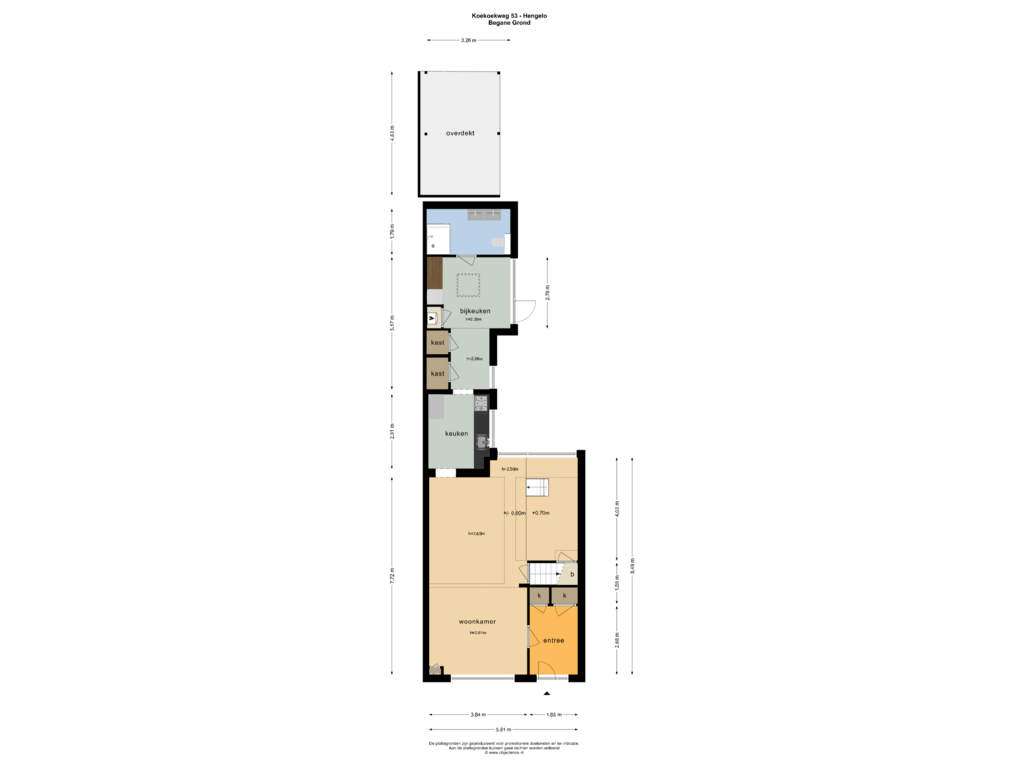 View floorplan of BEGANE GROND of Koekoekweg 53