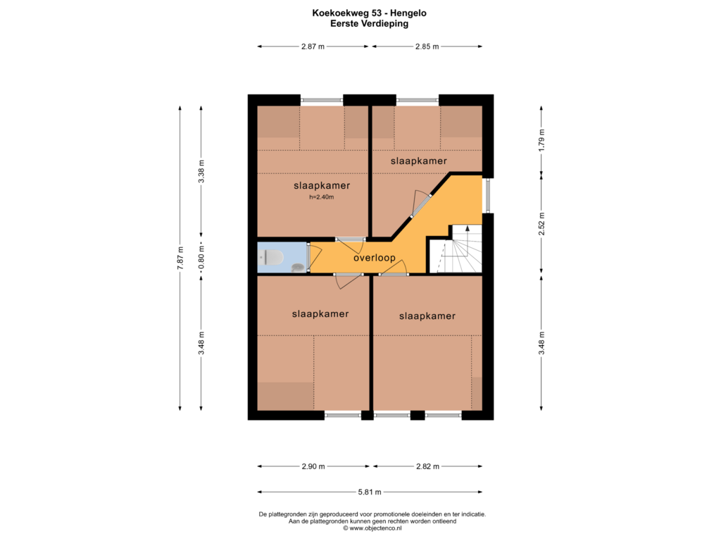 View floorplan of EERSTE VERDIEPING of Koekoekweg 53