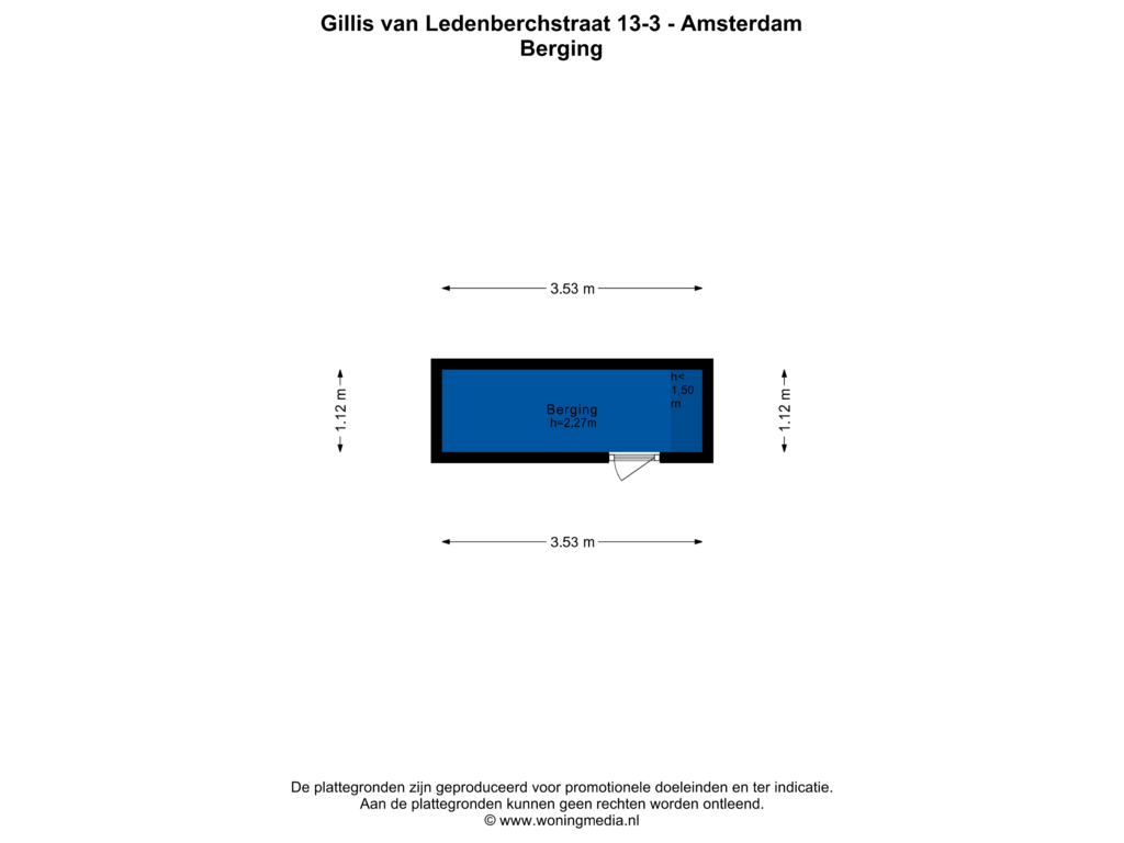 Bekijk plattegrond van Berging van Gillis van Ledenberchstraat 13-3