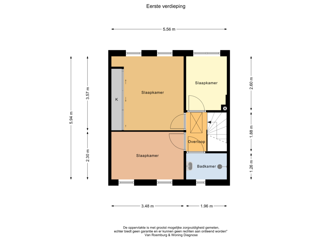 Bekijk plattegrond van Eerste verdieping van Roemer Visscherstraat 31