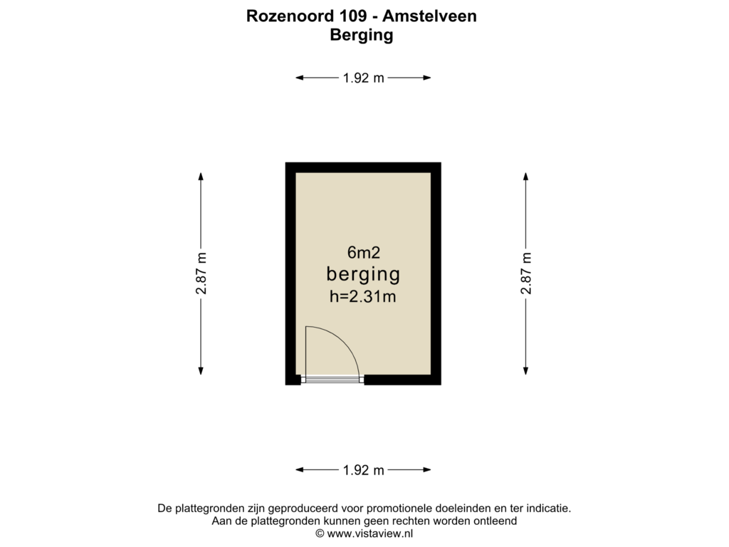 Bekijk plattegrond van BERGING van Rozenoord 109