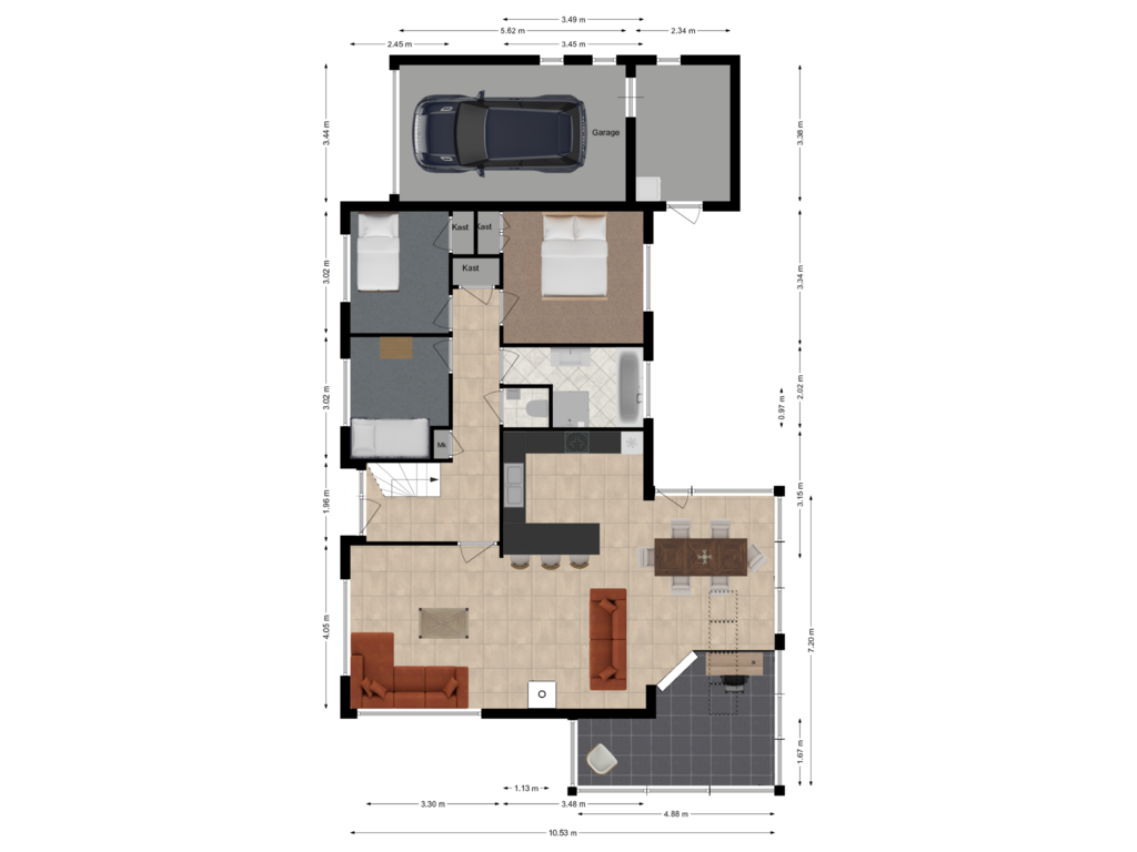 Bekijk plattegrond van Begane grond van Voordijk 37