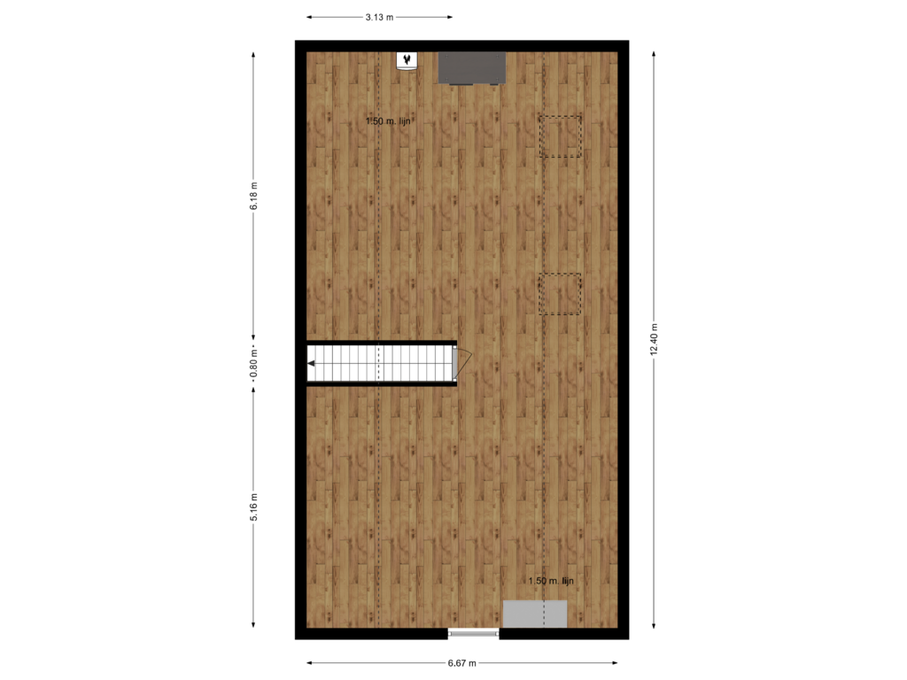 Bekijk plattegrond van Eerste verdieping van Voordijk 37