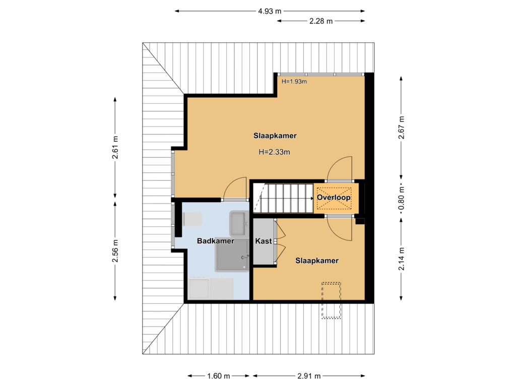 View floorplan of Tweede Verdieping of van der Helstlaan 38