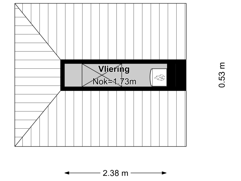 View floorplan of Vliering of van der Helstlaan 38