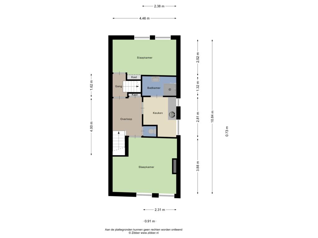 View floorplan of Eerste verdieping of Bergstraat 72-A