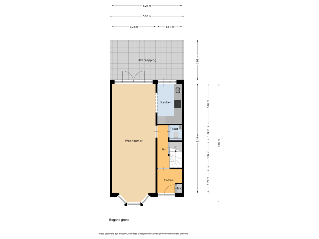 Bekijk plattegrond van Begane grond van Kompasstraat 61