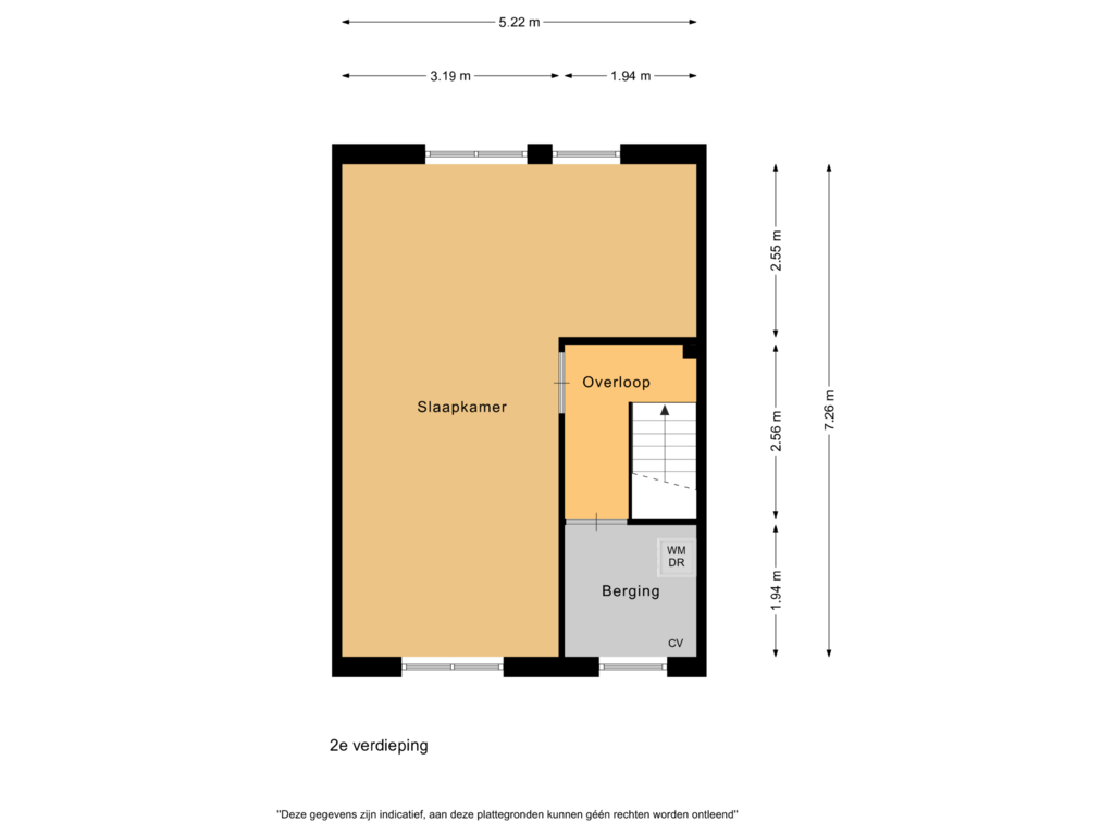 Bekijk plattegrond van 2e verdieping van Kompasstraat 61