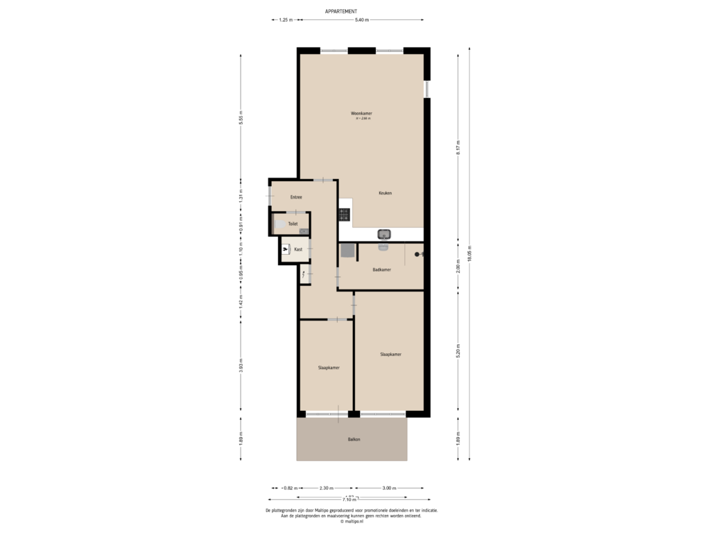 Bekijk plattegrond van Appartement van Kattenburg 20-G