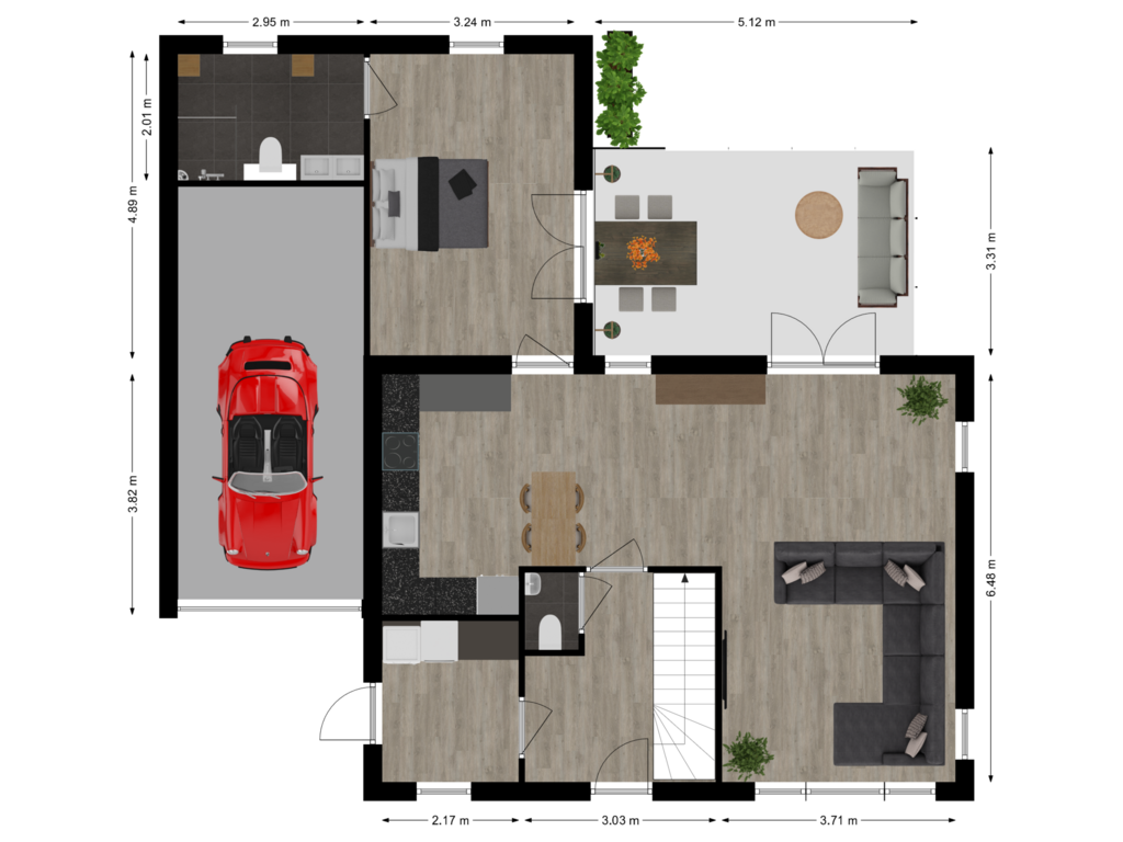 View floorplan of Begane grond of Parallelweg 6-B