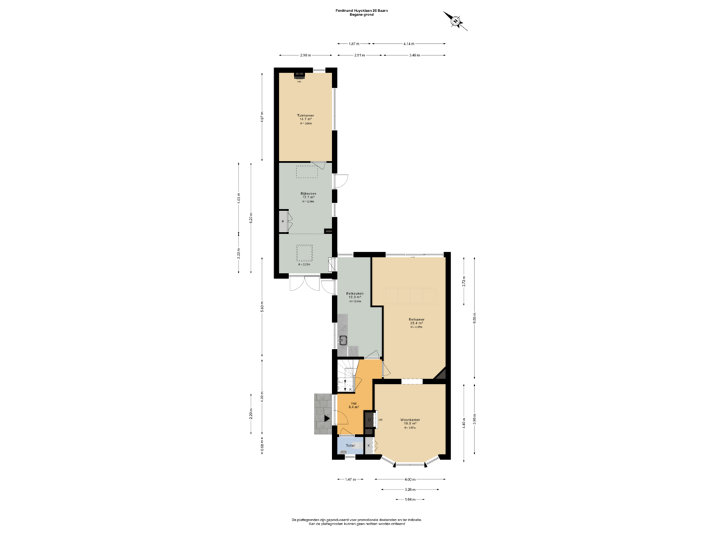 Bekijk plattegrond van Begane grond van Ferdinand Huycklaan 26