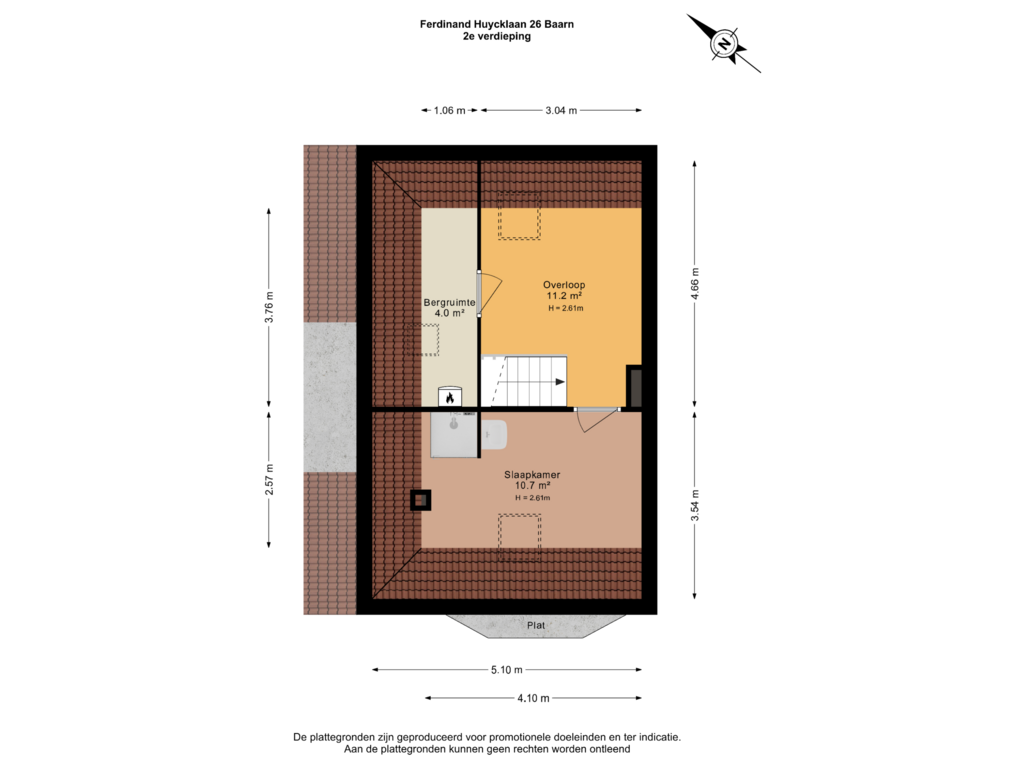 Bekijk plattegrond van 2e verdieping van Ferdinand Huycklaan 26