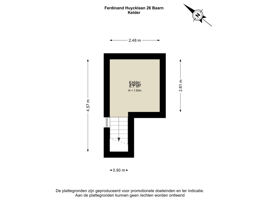 Bekijk plattegrond van Kelder van Ferdinand Huycklaan 26