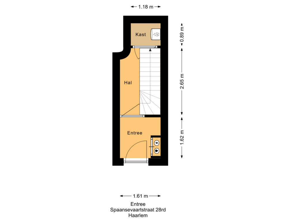 View floorplan of Entree of Spaansevaartstraat 28-RD