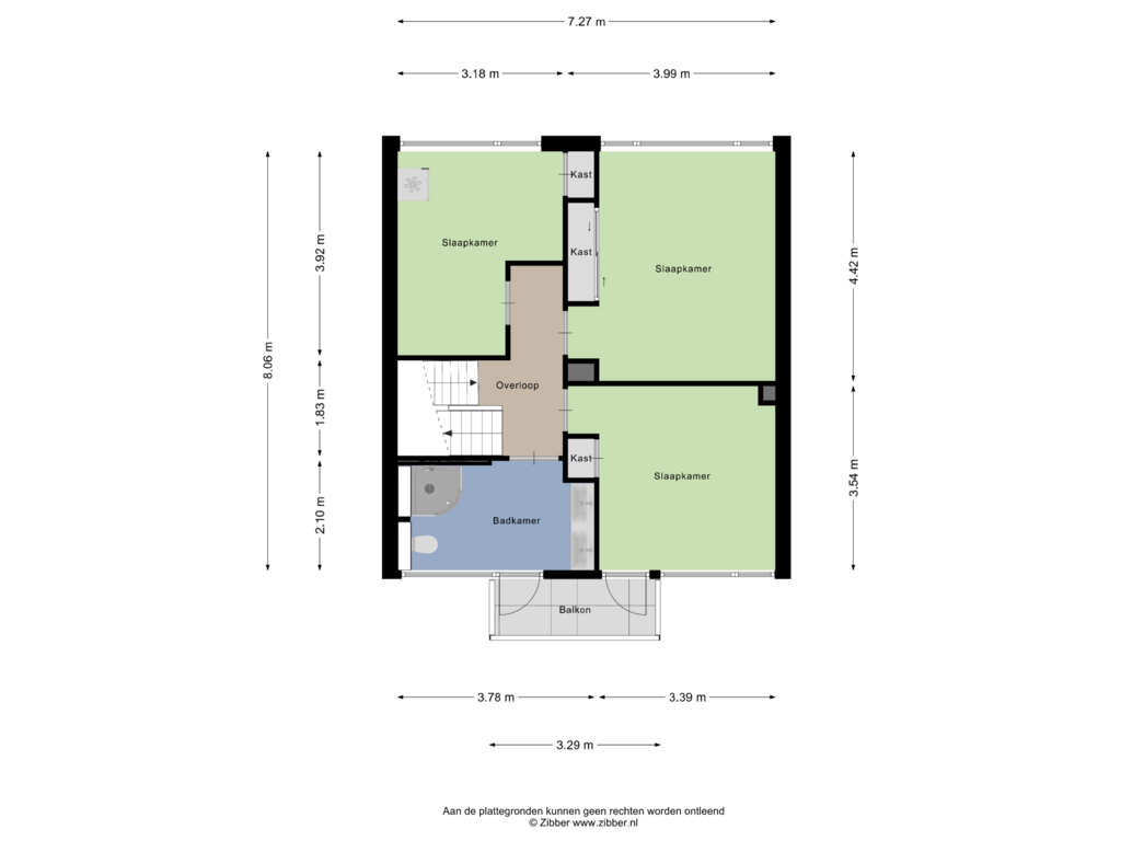 Bekijk plattegrond van Eerste Verdieping van Merkelbachlaan 3