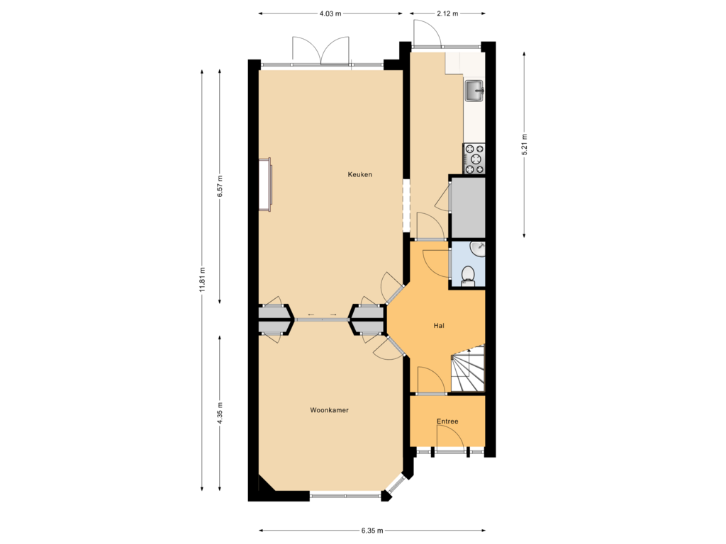 Bekijk plattegrond van Begane grond van Verspronckweg 72