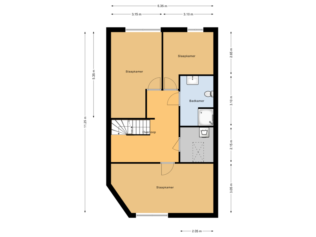 Bekijk plattegrond van 2e Verdieping van Verspronckweg 72