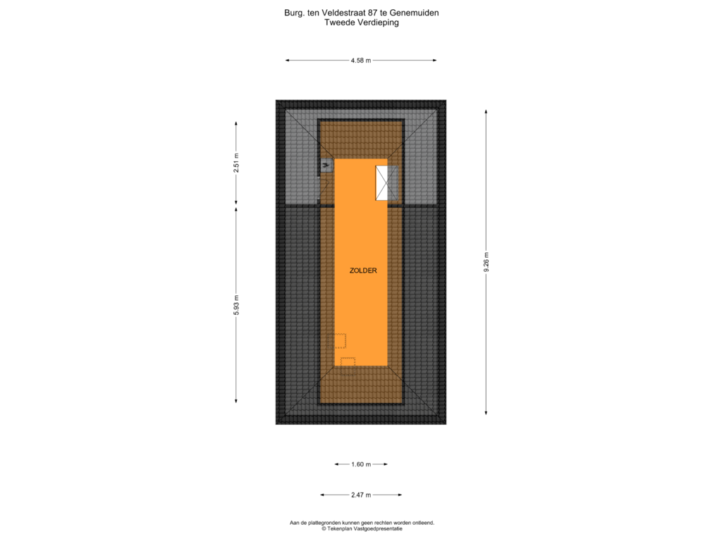 View floorplan of Tweede Verdieping of Burg ten Veldestr 87