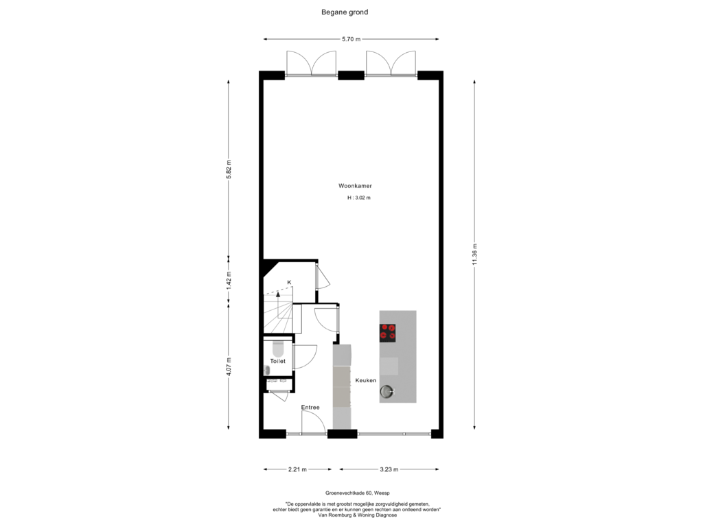 Bekijk plattegrond van Begane grond van Groenevechtkade 60