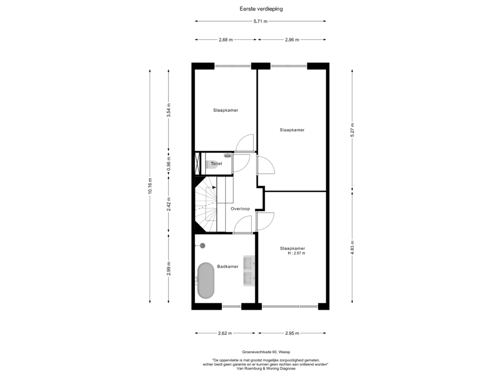 Bekijk plattegrond van Eerste verdieping van Groenevechtkade 60