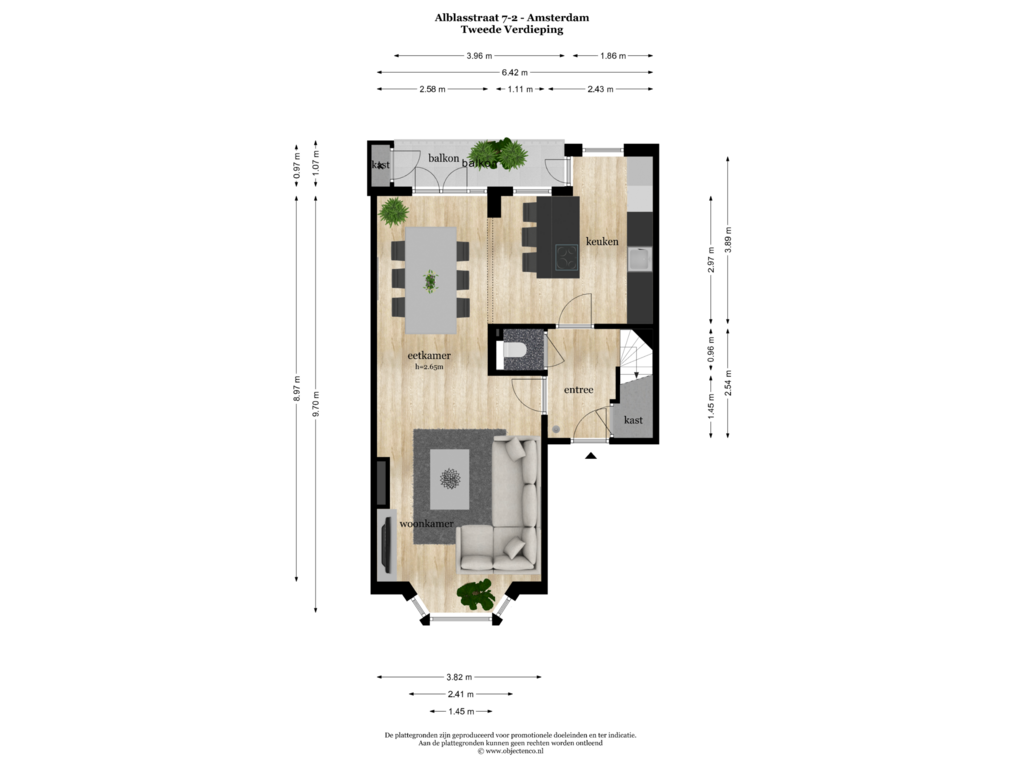 Bekijk plattegrond van TWEEDE VERDIEPING van Alblasstraat 7-2