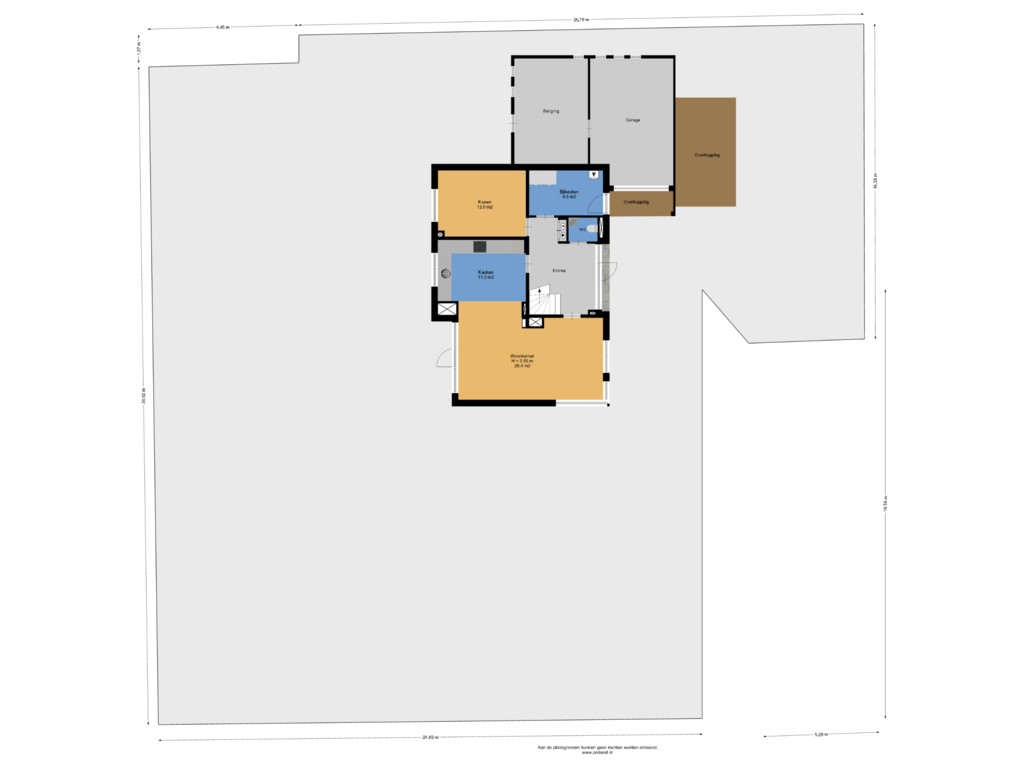 Bekijk plattegrond van Begane Grond Met Kavel van Linthorst Homanstraat 3