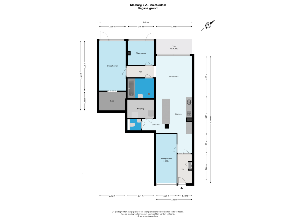 Bekijk plattegrond van Begane_grond van Kleiburg 9-A