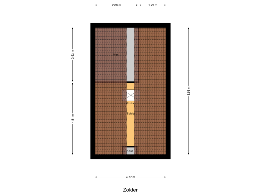 Bekijk plattegrond van Zolder van Koningstraat 64