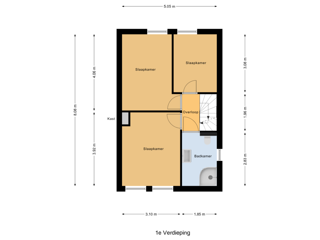 Bekijk plattegrond van 1e Verdieping van Galjoenstraat 13