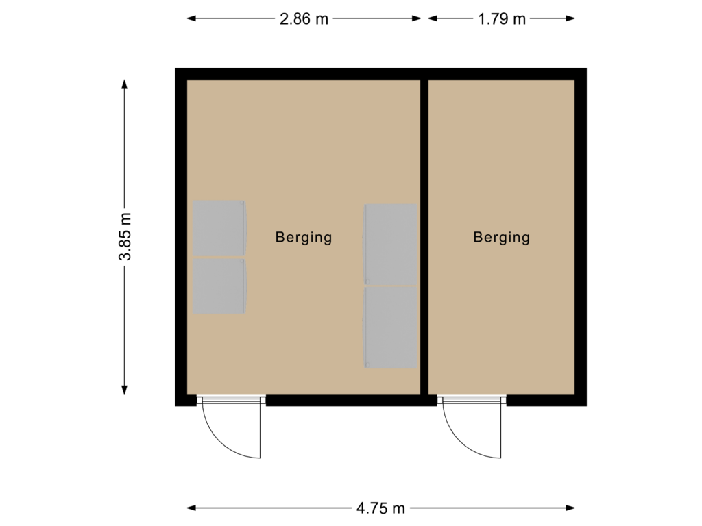 Bekijk plattegrond van Berging van Hoofdvaart 197