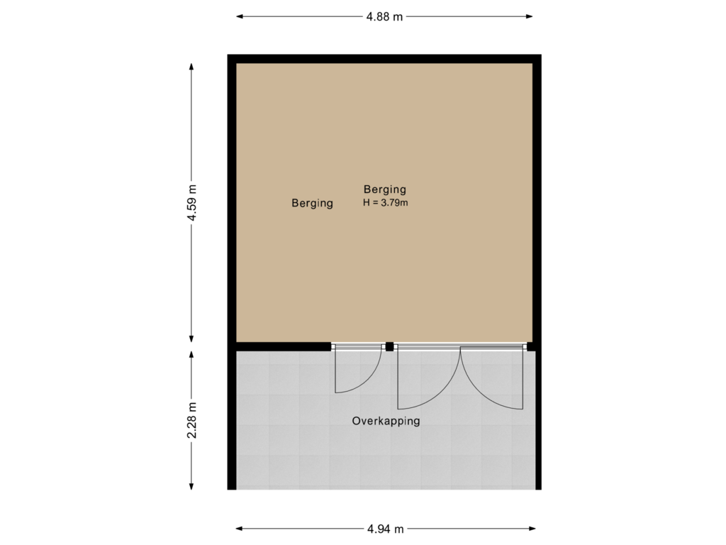 Bekijk plattegrond van Berging 2 van Hoofdvaart 197