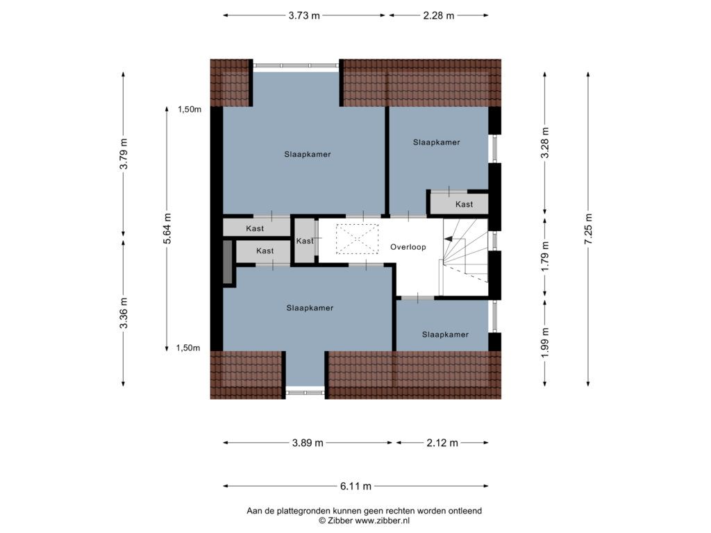 View floorplan of Eerste Verdieping of Wilhelminalaan 30