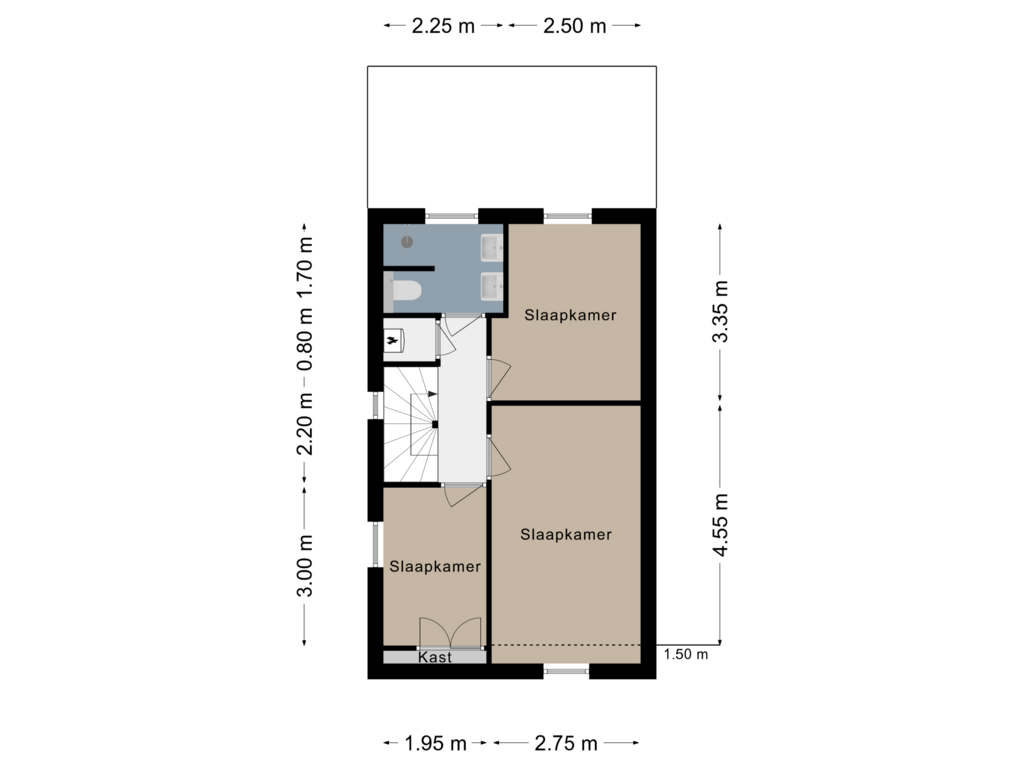 Bekijk plattegrond van Verdieping 2 van Dokter Schepelstraat 32