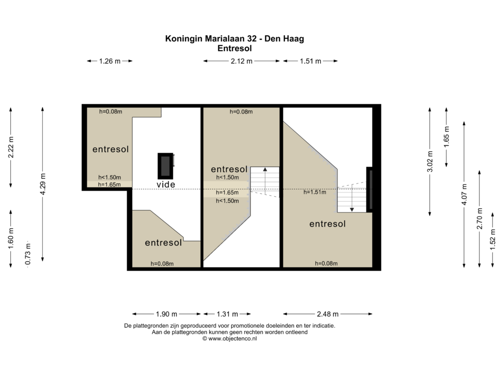 Bekijk plattegrond van VIERDE VERDIEPING van Koningin Marialaan 32