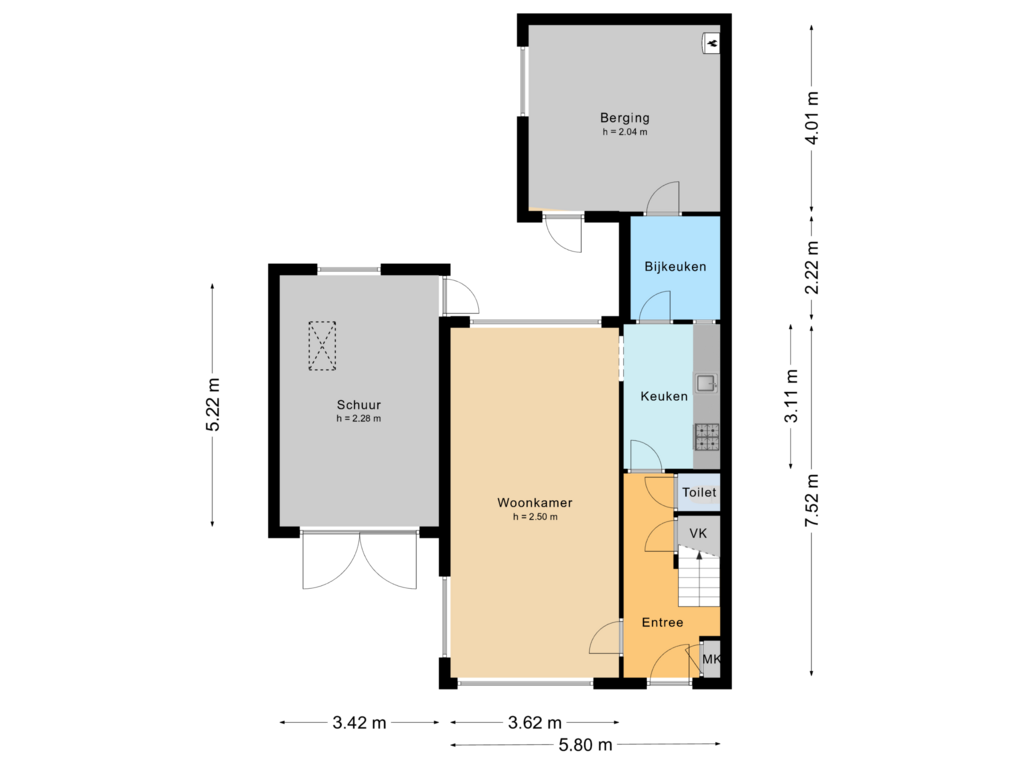 Bekijk plattegrond van Begane Grond van Heldersestraat 11