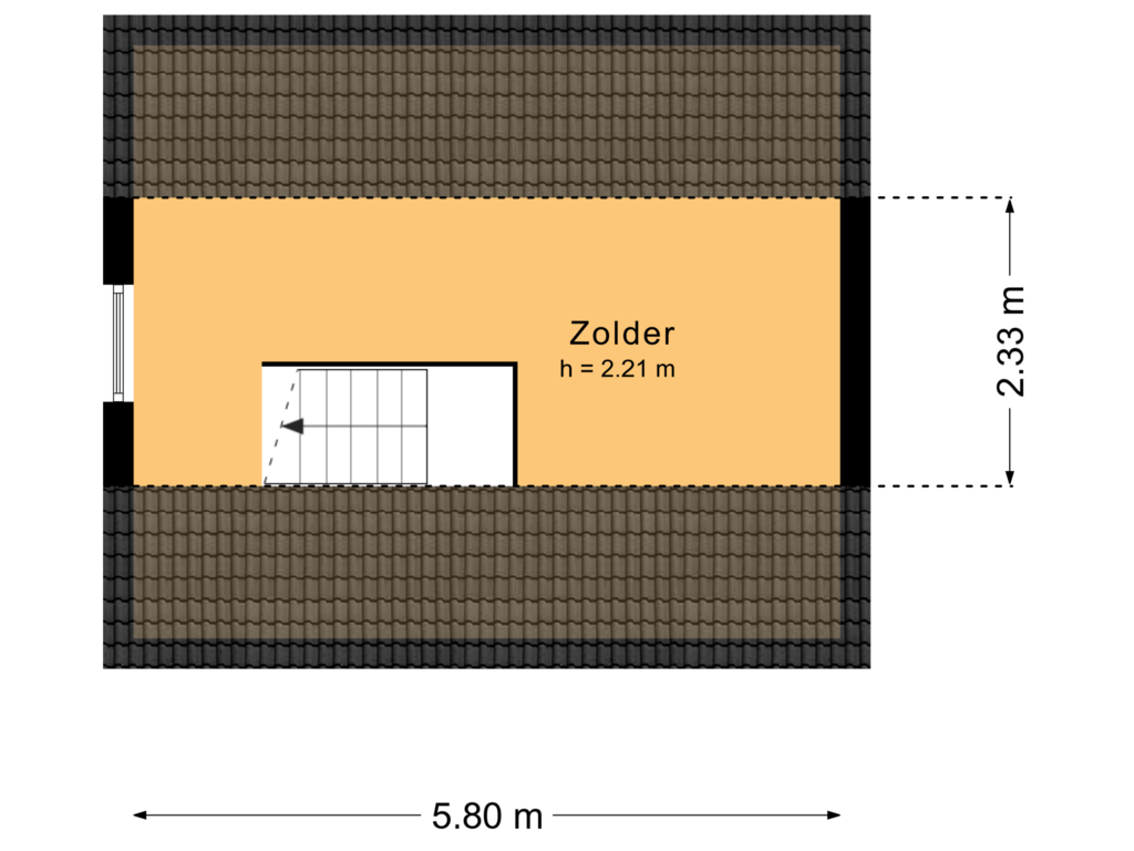 Bekijk plattegrond van Zolder van Heldersestraat 11