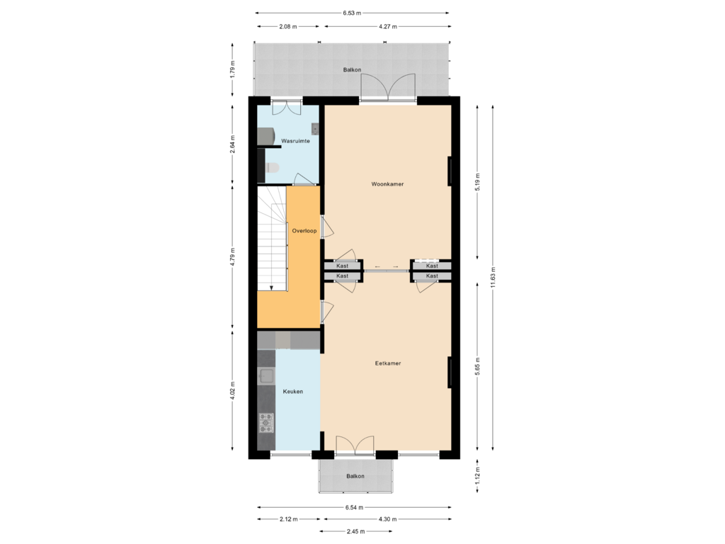 Bekijk plattegrond van Eerste woonlaag van Arksteestraat 8-A