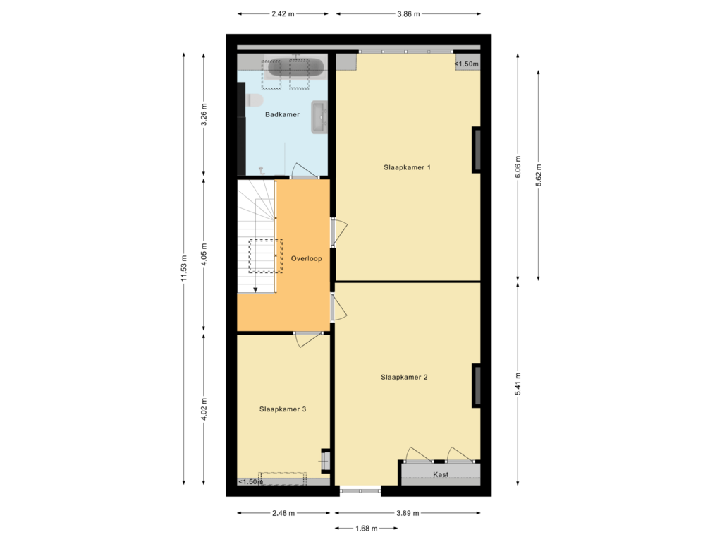 Bekijk plattegrond van Tweede wooonlaag van Arksteestraat 8-A