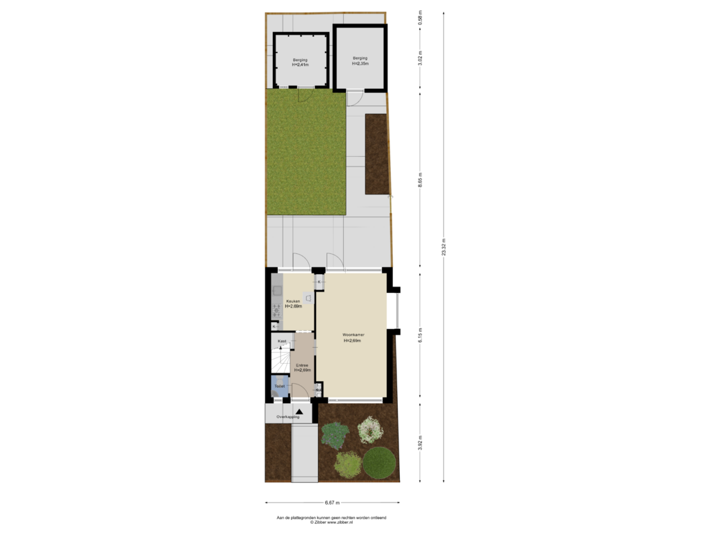 View floorplan of Begane Grond Tuin of van Bourlostraat 6