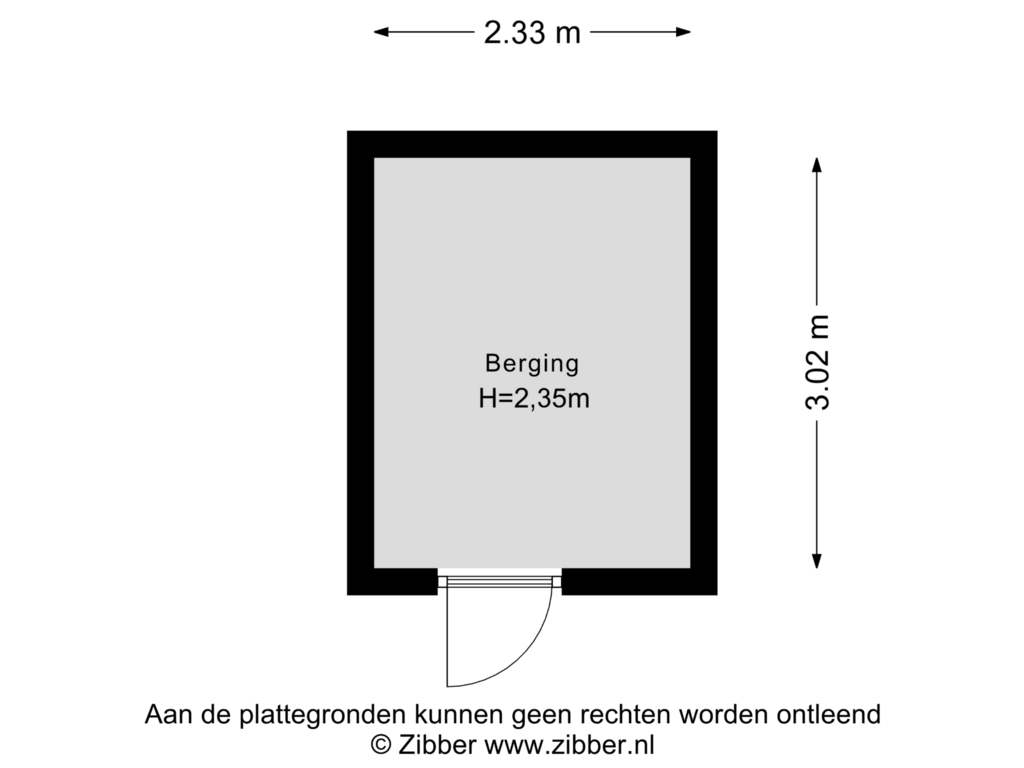 View floorplan of Berging of van Bourlostraat 6